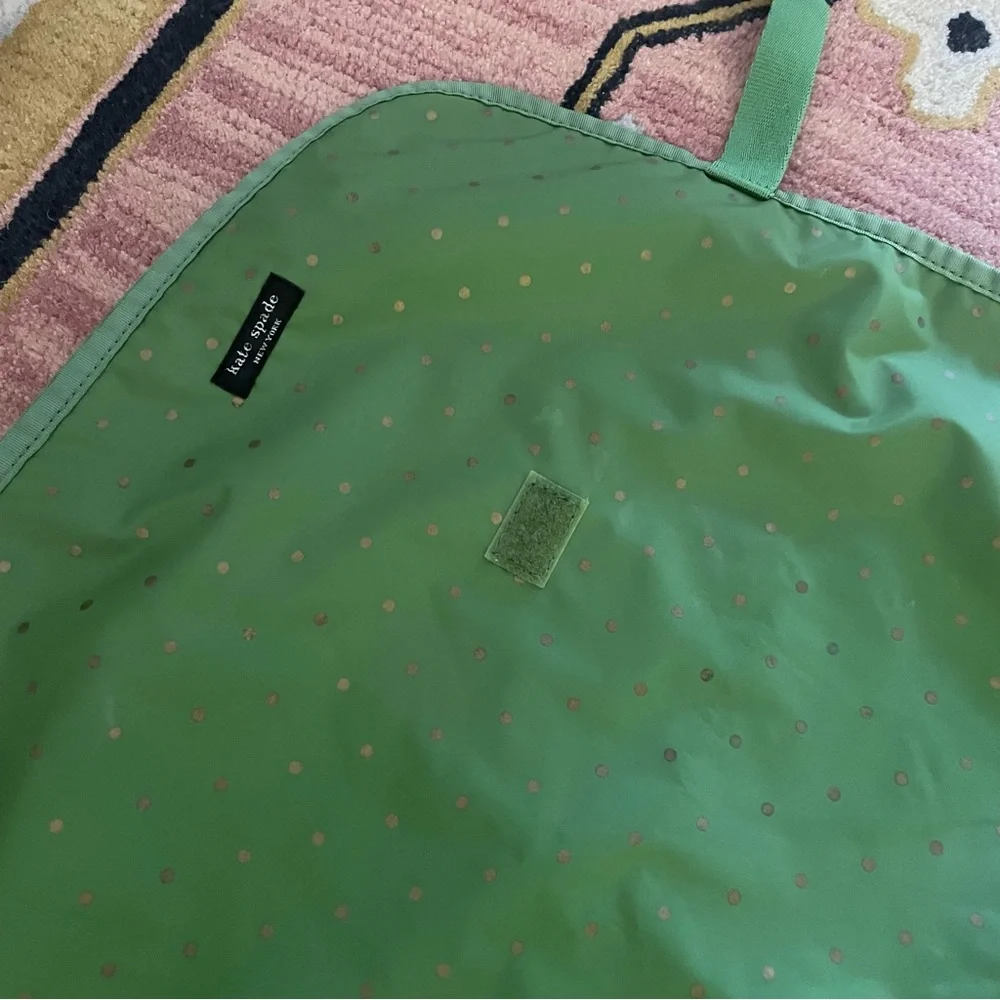 Kate Spade Green Gold Polka Dot Diaper Changing Pad Mat 28” x 18”